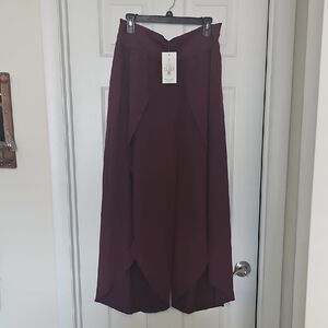 HALARA Burgundy Wide Leg Pants